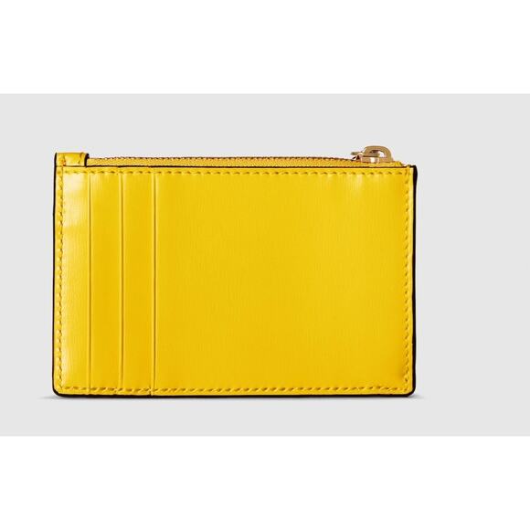 Gucci Luce Embellished Textured-Leather Canvas-Jacquard Cardholder - Yellow NWB - Picture 2 of 4